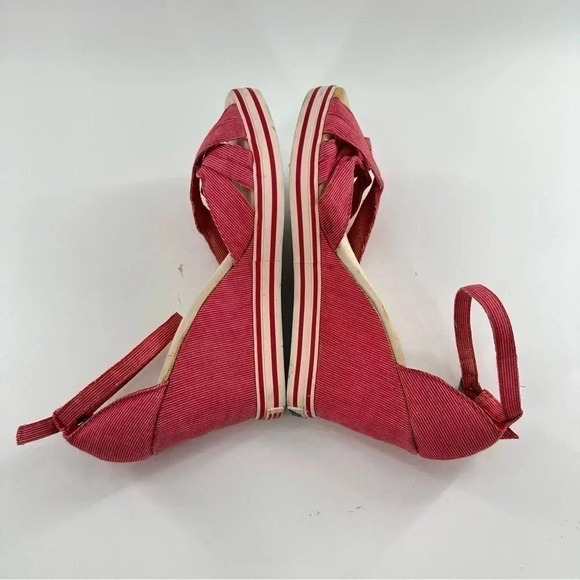 American Eagle womens sandals size 11 red canvas vintage 90s Y2k patriotic - Picture 6 of 15